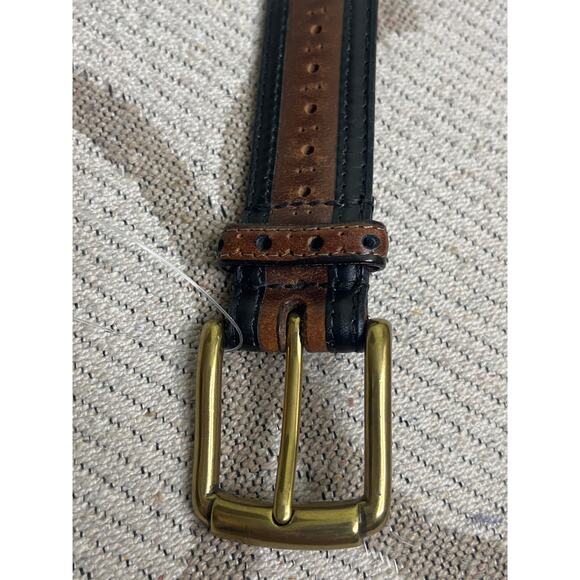 Johnston & Murphy cowhide dress belt- made in USA-black/brown, j280, size 34 - Picture 4 of 17
